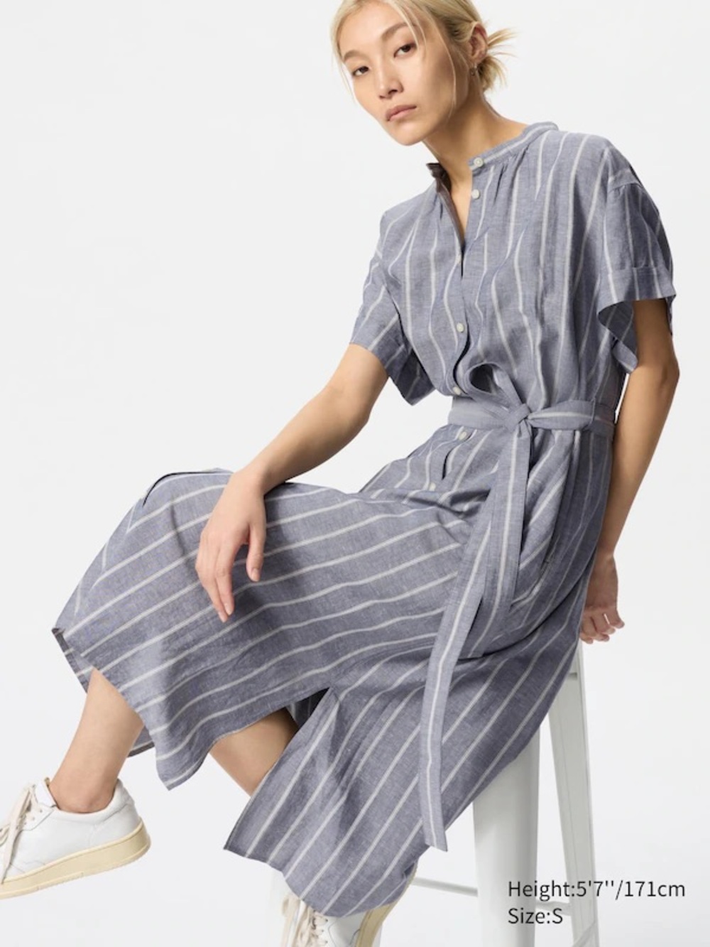 Uniqlo linen blend relaxed dress